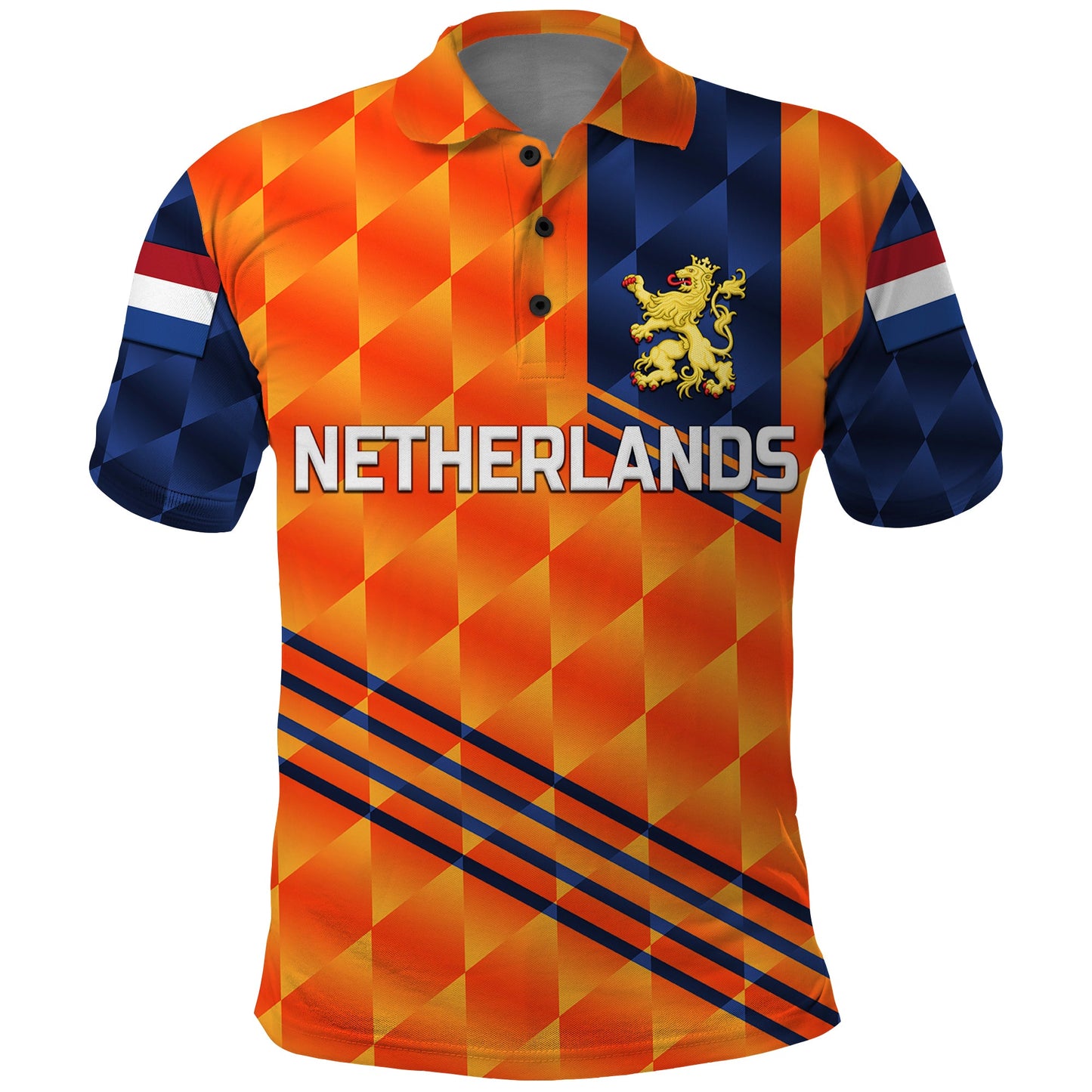 Custom Netherlands Cricket Polo Shirt Dutch Lion Special Orange