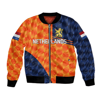 (Custom Personalised) Netherlands Cricket Dutch Lion Bomber Jacket Pride Version Orange