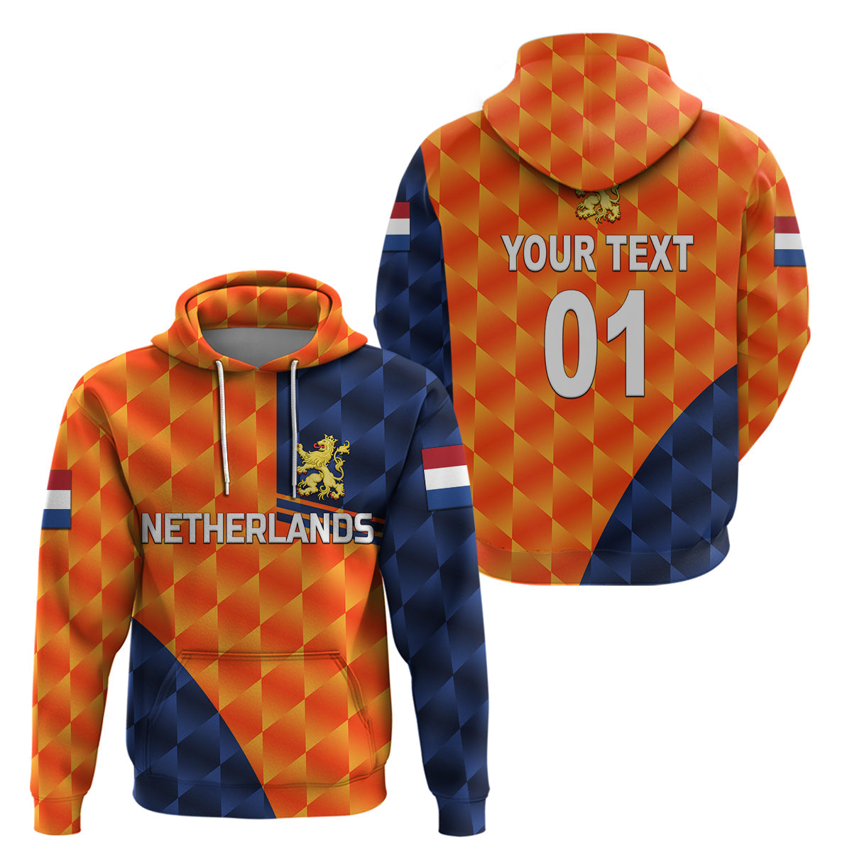 Custom Netherlands Cricket Dutch Lion Hoodie Pride Version Orange