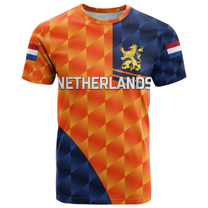 Custom Netherlands Cricket Dutch Lion T Shirt Pride Version Orange