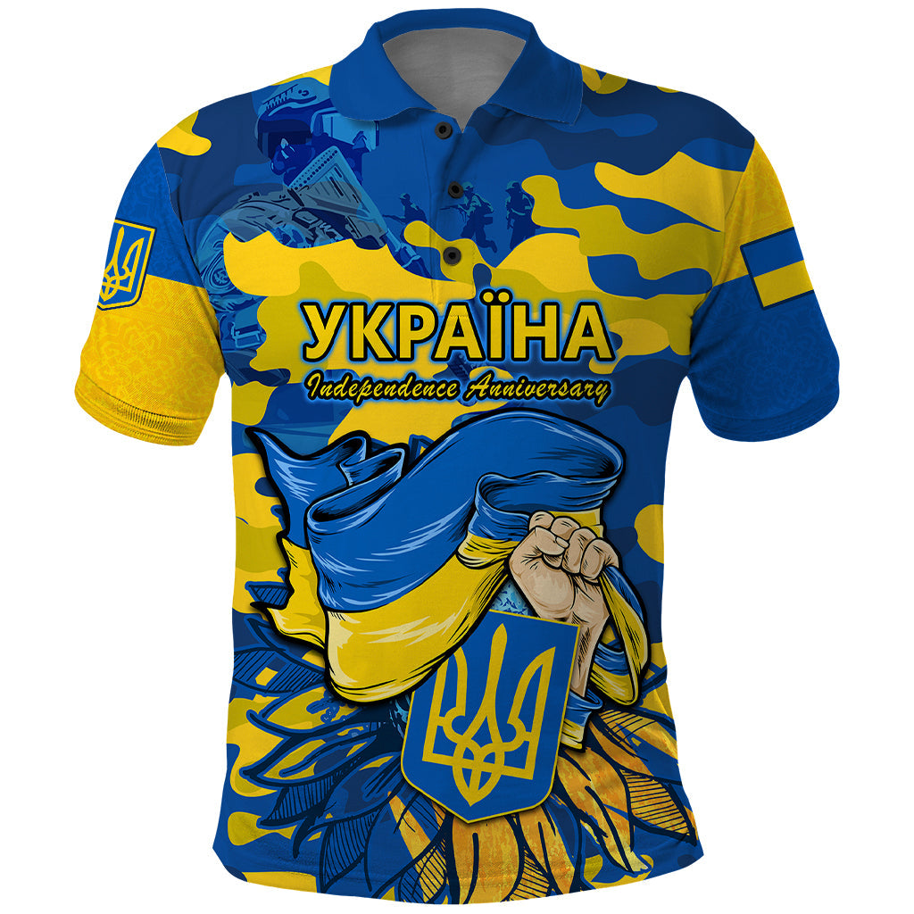 Personalised Ukraine Polo Shirt Glory To Ukraine 32nd Independence Anniversary