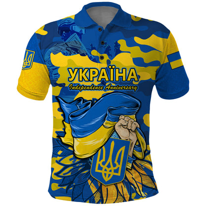 Personalised Ukraine Polo Shirt Glory To Ukraine 32nd Independence Anniversary