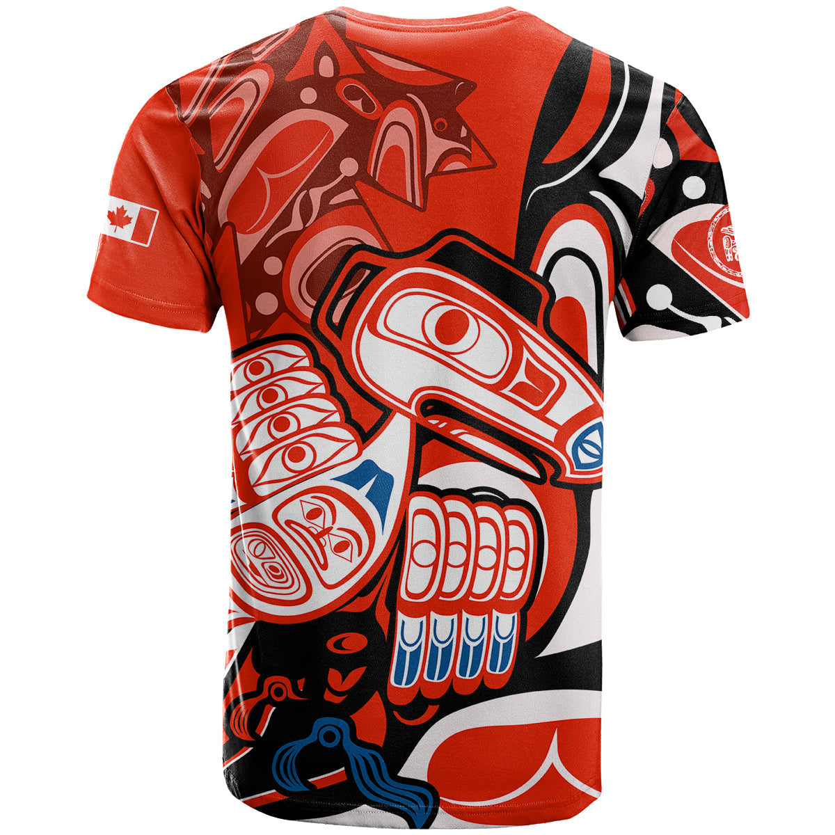 Custom Canada Haida T Shirt Classic Haida Stylized Raven In Red