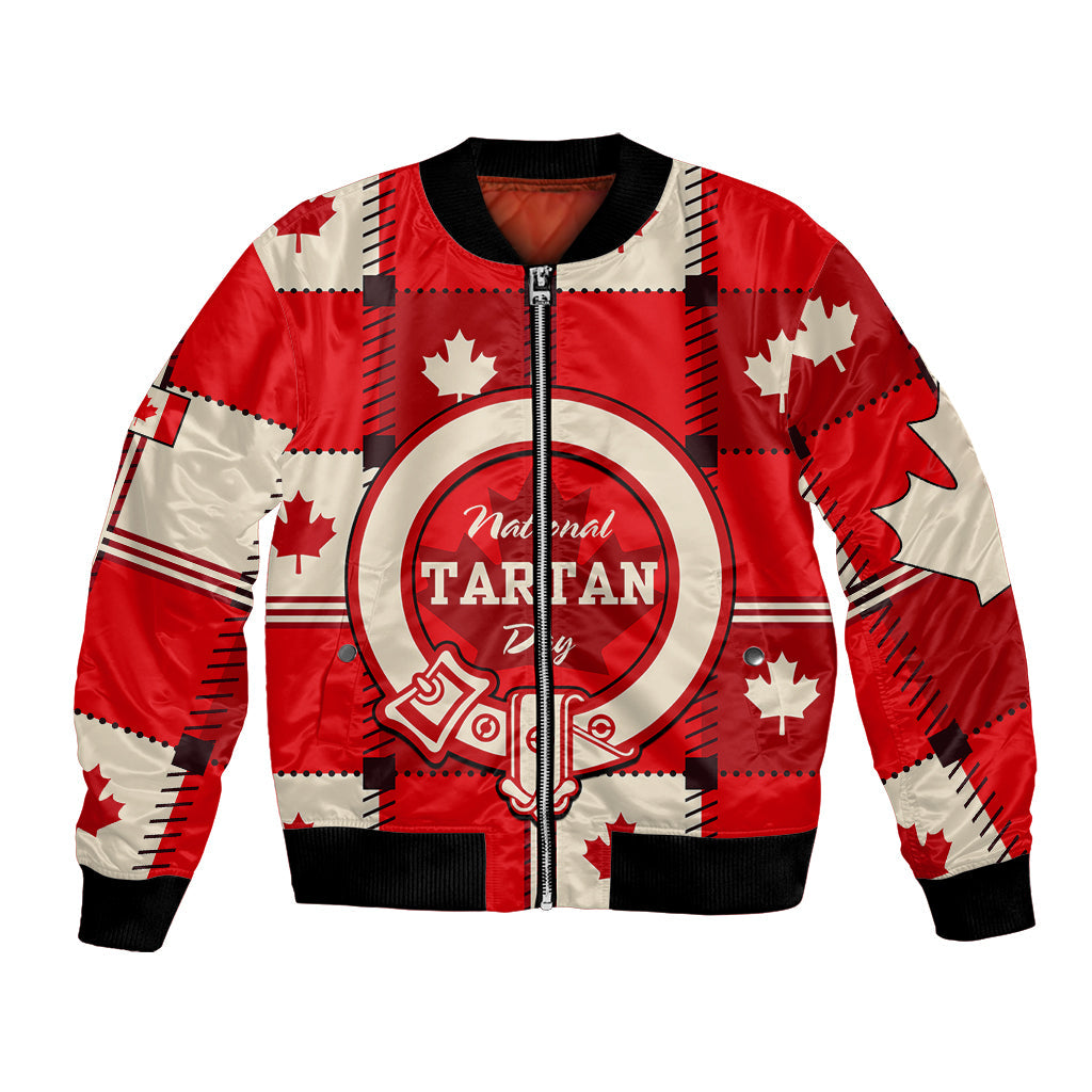 (Custom Personalised) Canada Tartan Day Bomber Jacket Canada Maple Leaf Journee Du Tartan