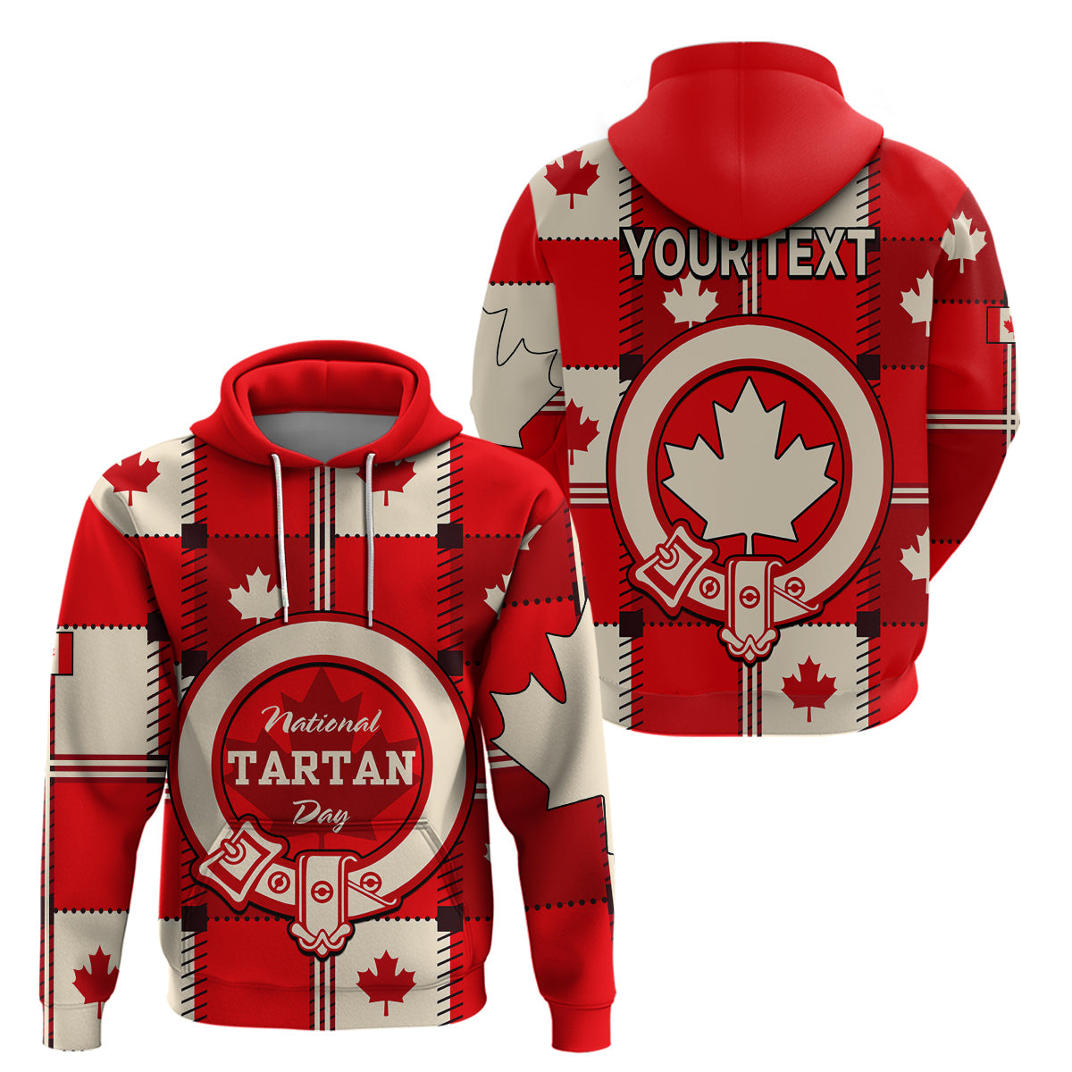 Custom Canada Tartan Day Hoodie Canada Maple Leaf Journee Du Tartan