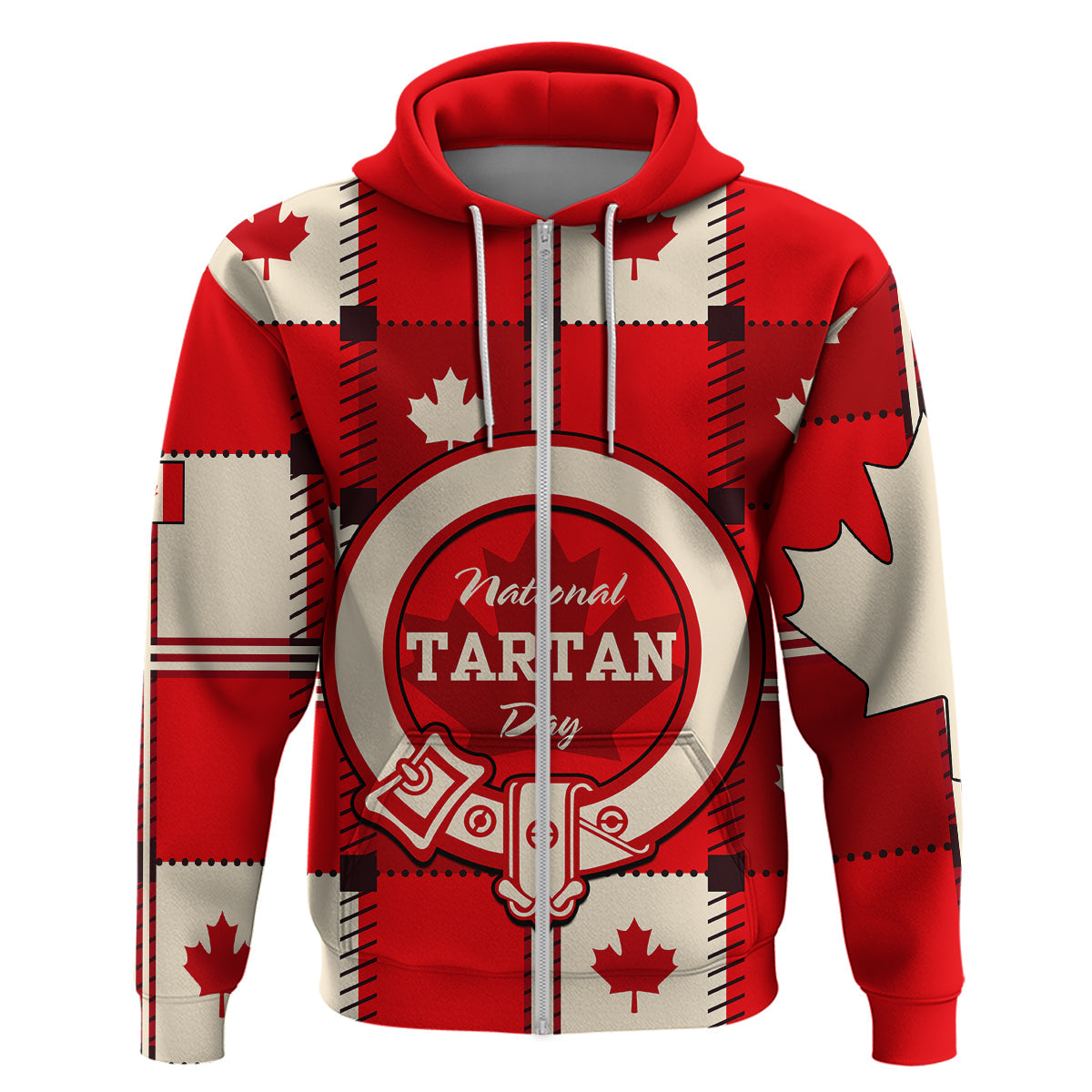 Custom Canada Tartan Day Hoodie Canada Maple Leaf Journee Du Tartan