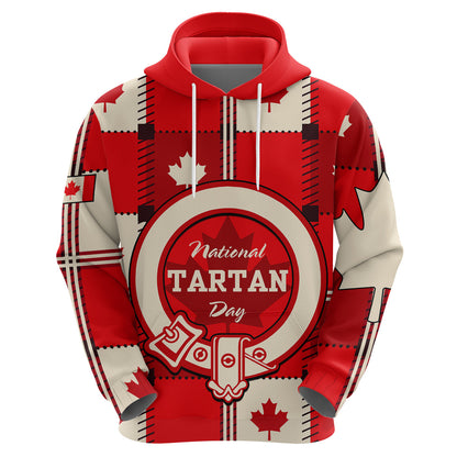 Custom Canada Tartan Day Hoodie Canada Maple Leaf Journee Du Tartan
