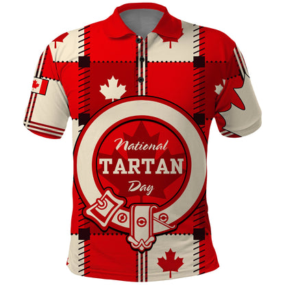 Custom Canada Tartan Day Polo Shirt Canada Maple Leaf Journee Du Tartan