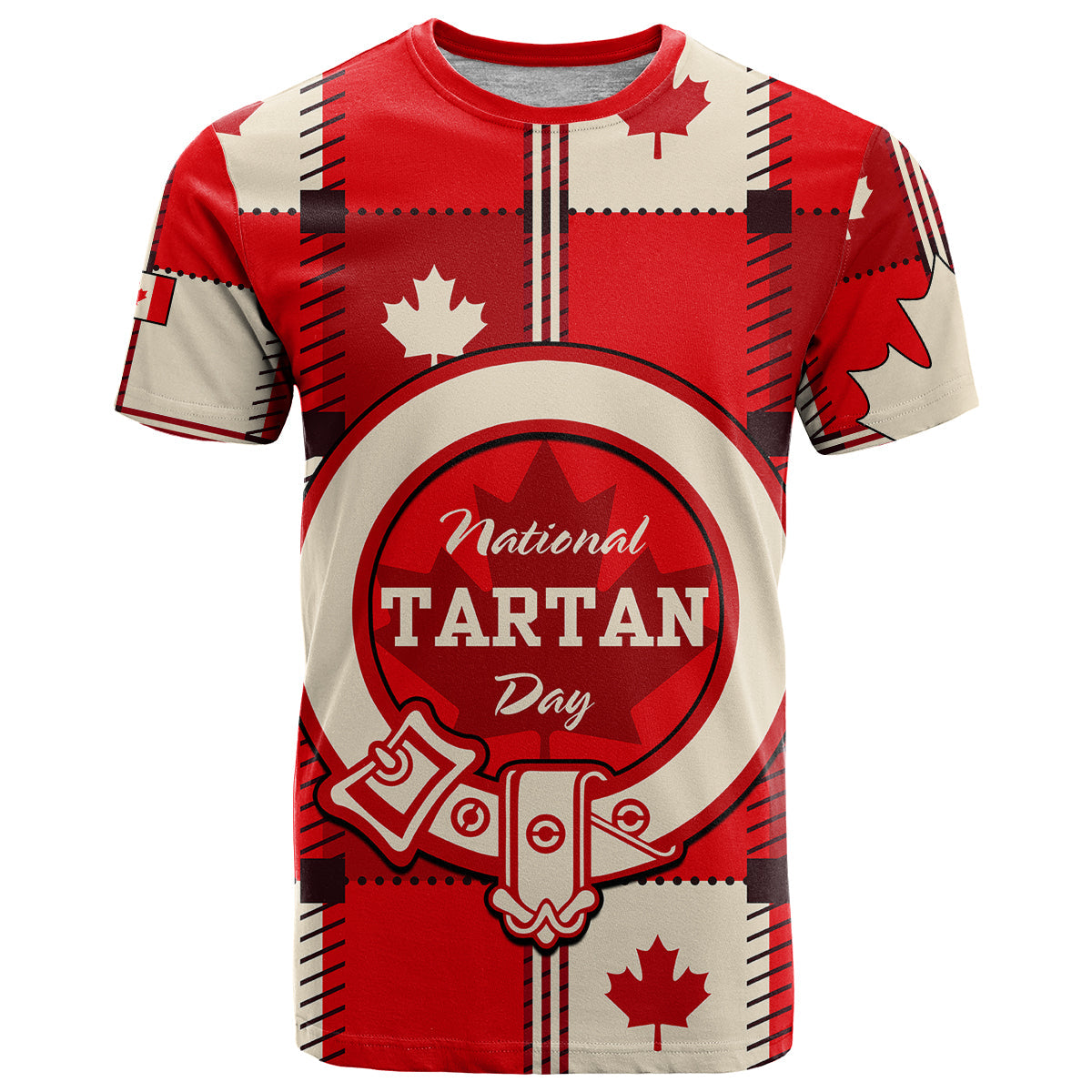 Custom Canada Tartan Day T Shirt Canada Maple Leaf Journee Du Tartan