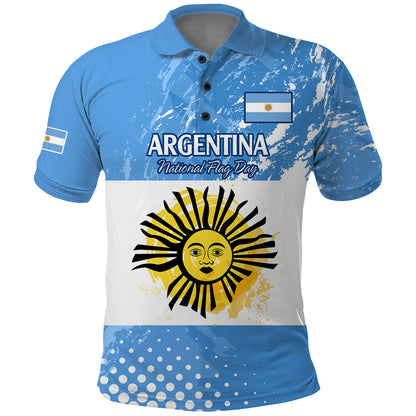 Custom Argentina National Flag Day Polo Shirt Da de la Bandera Nacional