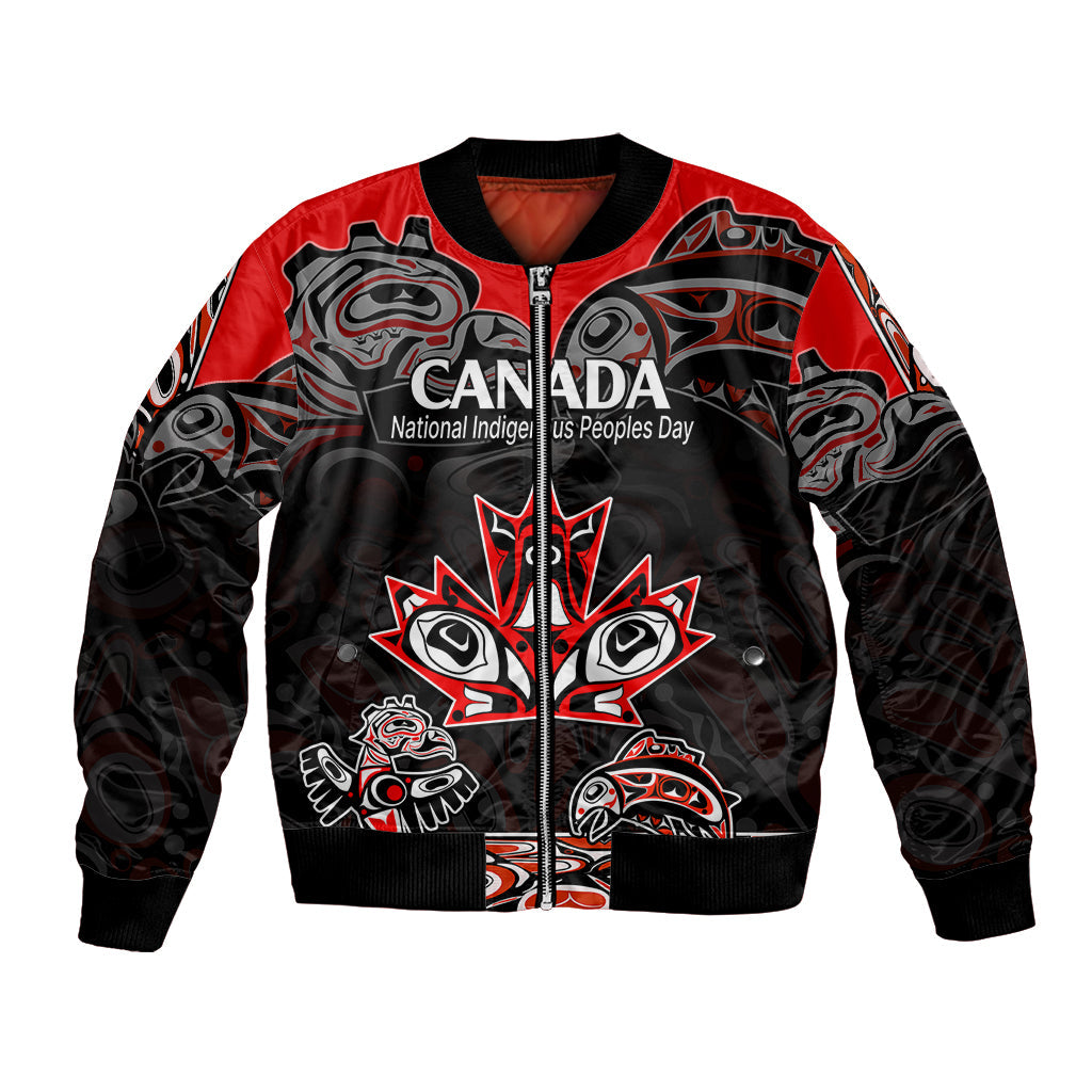 Canada National Aboriginal Day Bomber Jacket Indigenous Art Stylization