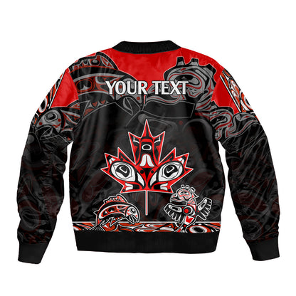 Custom Canada National Aboriginal Day Bomber Jacket Indigenous Art Stylization