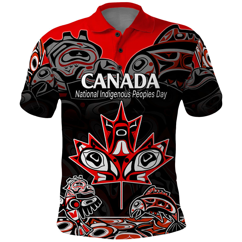 Custom Canada National Aboriginal Day Polo Shirt Indigenous Art Stylization