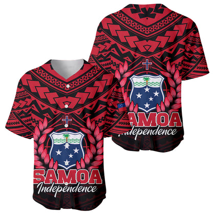 Samoa Independence Day Baseball Jersey Ulafa Polynesian Unique Red No1