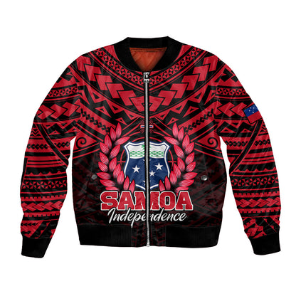 Samoa Independence Day Bomber Jacket Ulafa Polynesian Unique Red No1