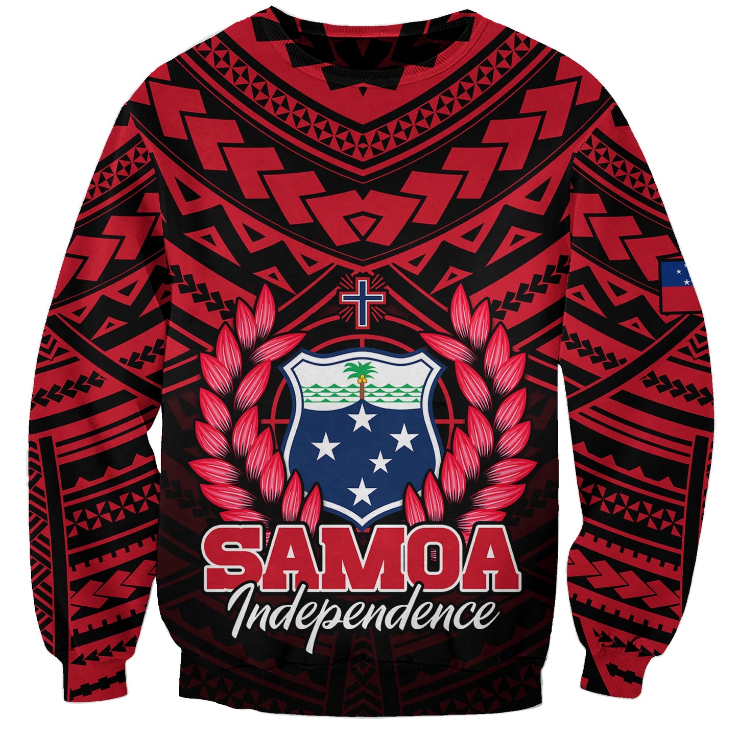 Samoa Independence Day Sweatshirt Ulafa Polynesian Unique Red No1
