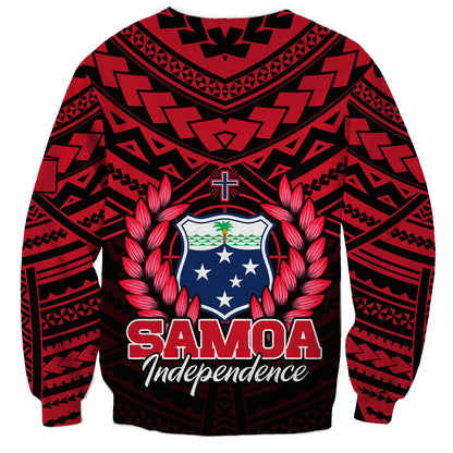 Samoa Independence Day Sweatshirt Ulafa Polynesian Unique Red No1