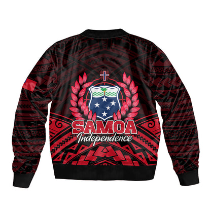 Samoa Independence Day Bomber Jacket Ulafa Polynesian Unique Red No2