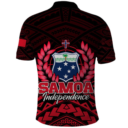 Samoa Independence Day Polo Shirt Ulafa Polynesian Unique Red No2