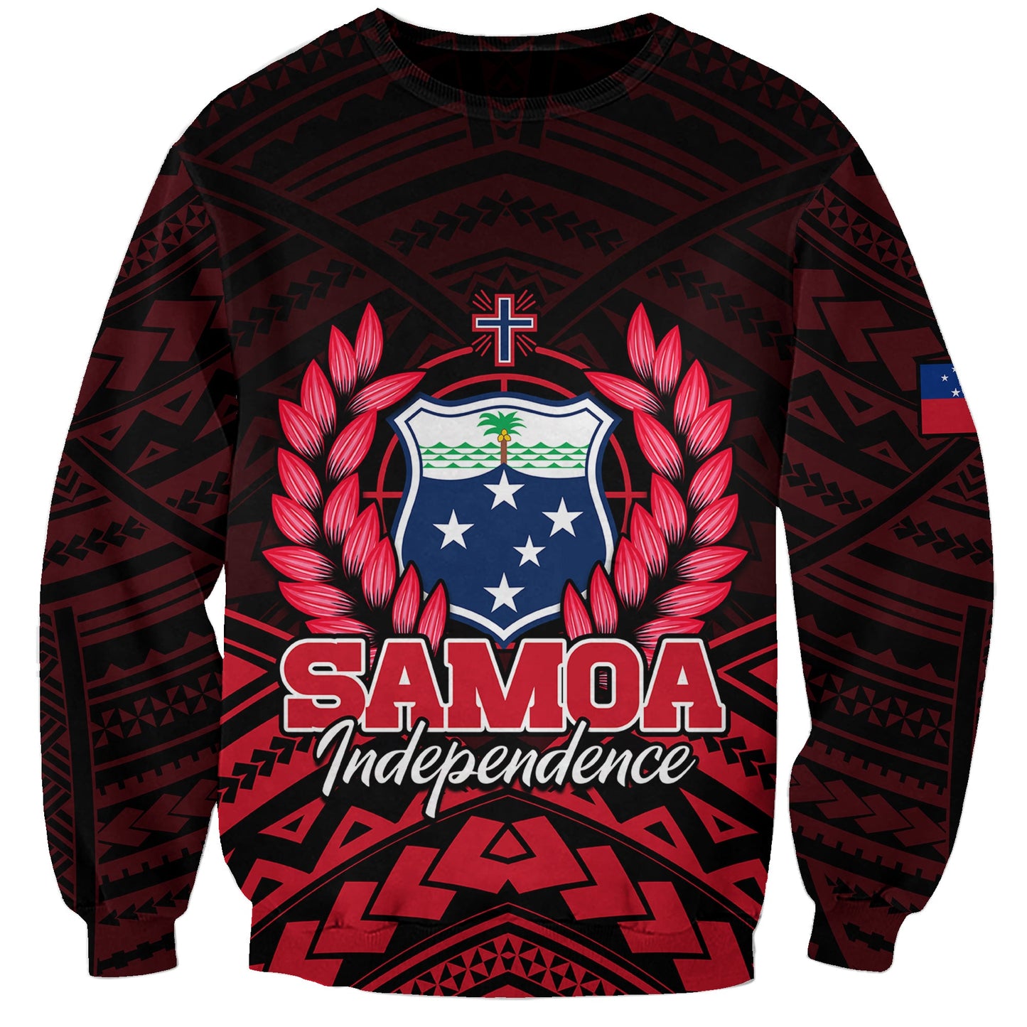Samoa Independence Day Sweatshirt Ulafa Polynesian Unique Red No2