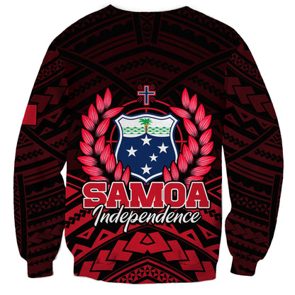 Samoa Independence Day Sweatshirt Ulafa Polynesian Unique Red No2
