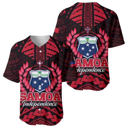 Samoa Independence Day Baseball Jersey Ulafa Polynesian Unique Red No3