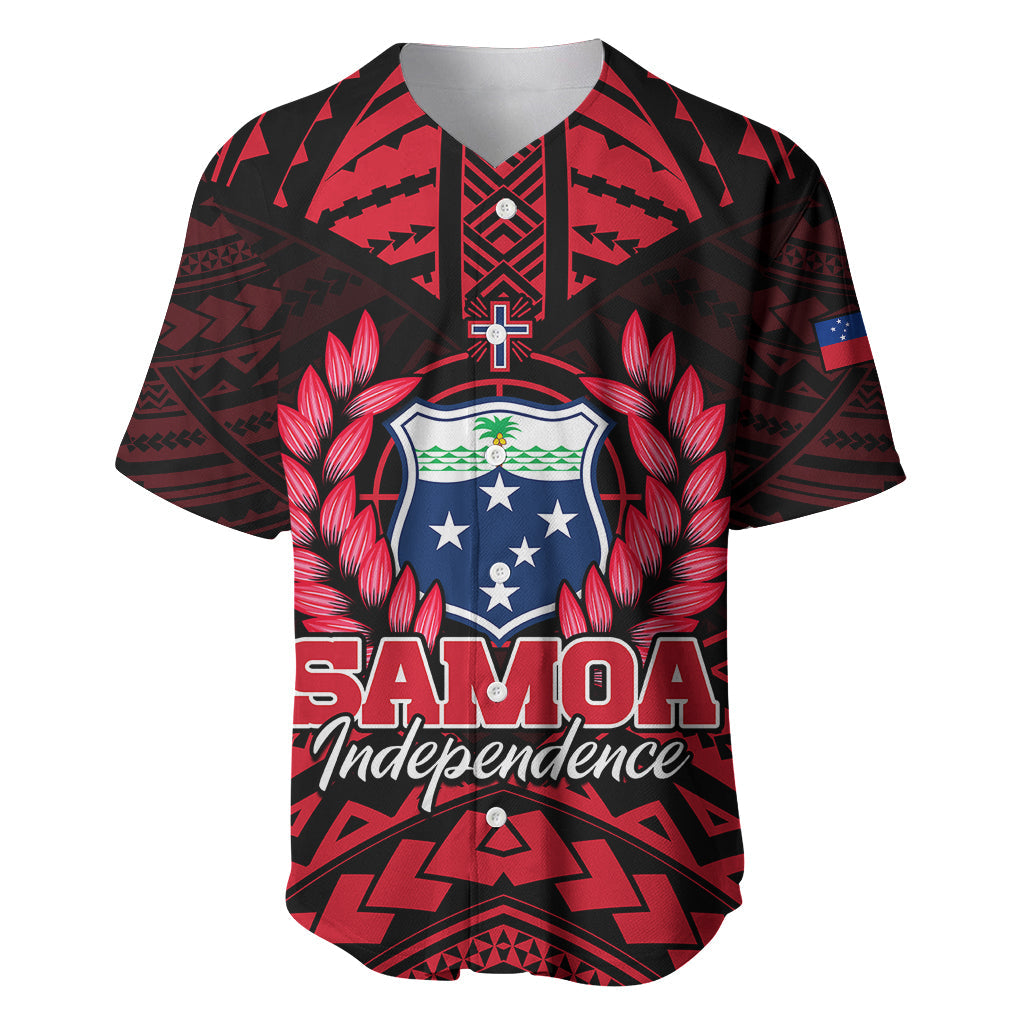 Samoa Independence Day Baseball Jersey Ulafa Polynesian Unique Red No3