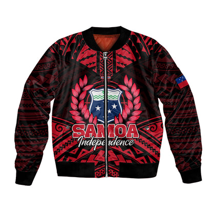 Samoa Independence Day Bomber Jacket Ulafa Polynesian Unique Red No3