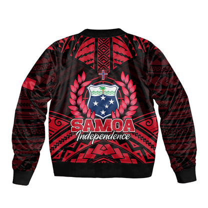 Samoa Independence Day Bomber Jacket Ulafa Polynesian Unique Red No3