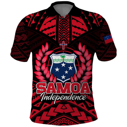 Samoa Independence Day Polo Shirt Ulafa Polynesian Unique Red No3