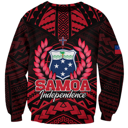Samoa Independence Day Sweatshirt Ulafa Polynesian Unique Red No3