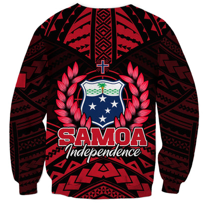 Samoa Independence Day Sweatshirt Ulafa Polynesian Unique Red No3