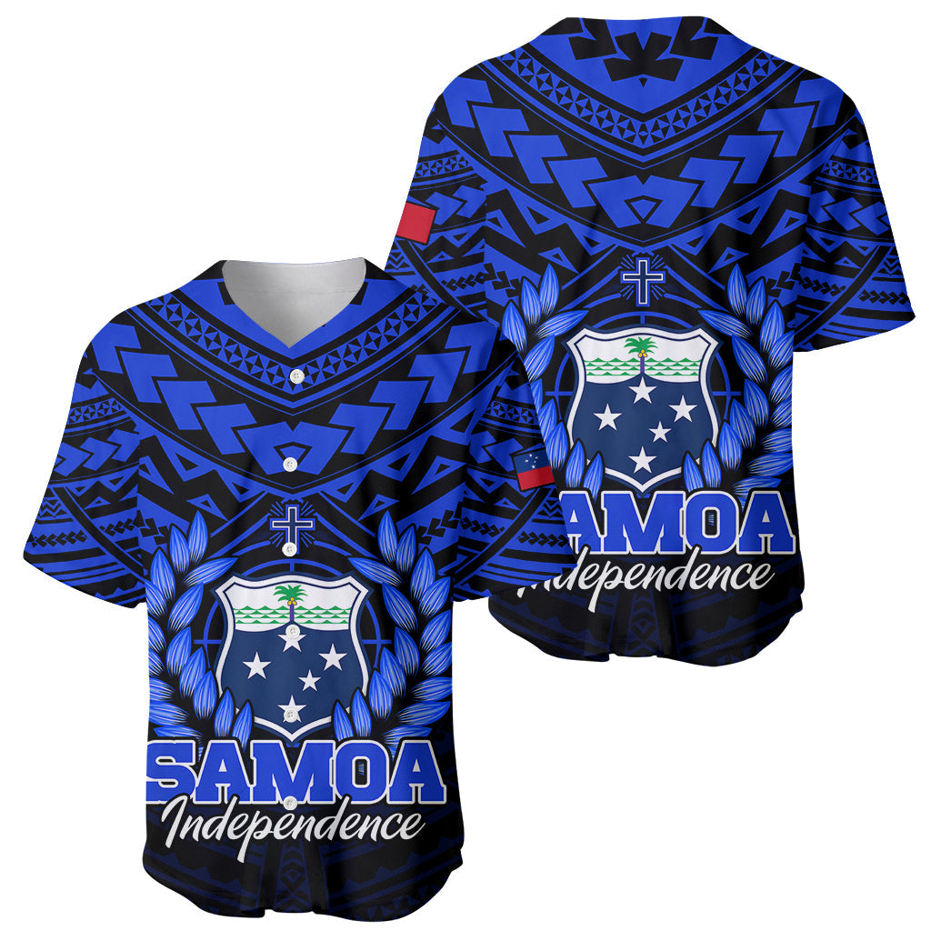 Samoa Independence Day Baseball Jersey Ulafa Polynesian Unique Blue No1