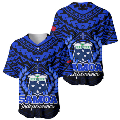 Samoa Independence Day Baseball Jersey Ulafa Polynesian Unique Blue No1
