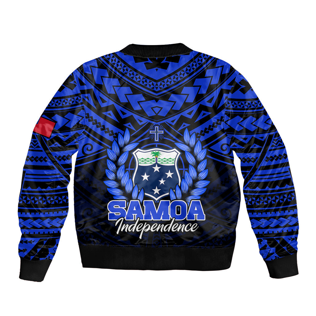 Samoa Independence Day Bomber Jacket Ulafa Polynesian Unique Blue No1