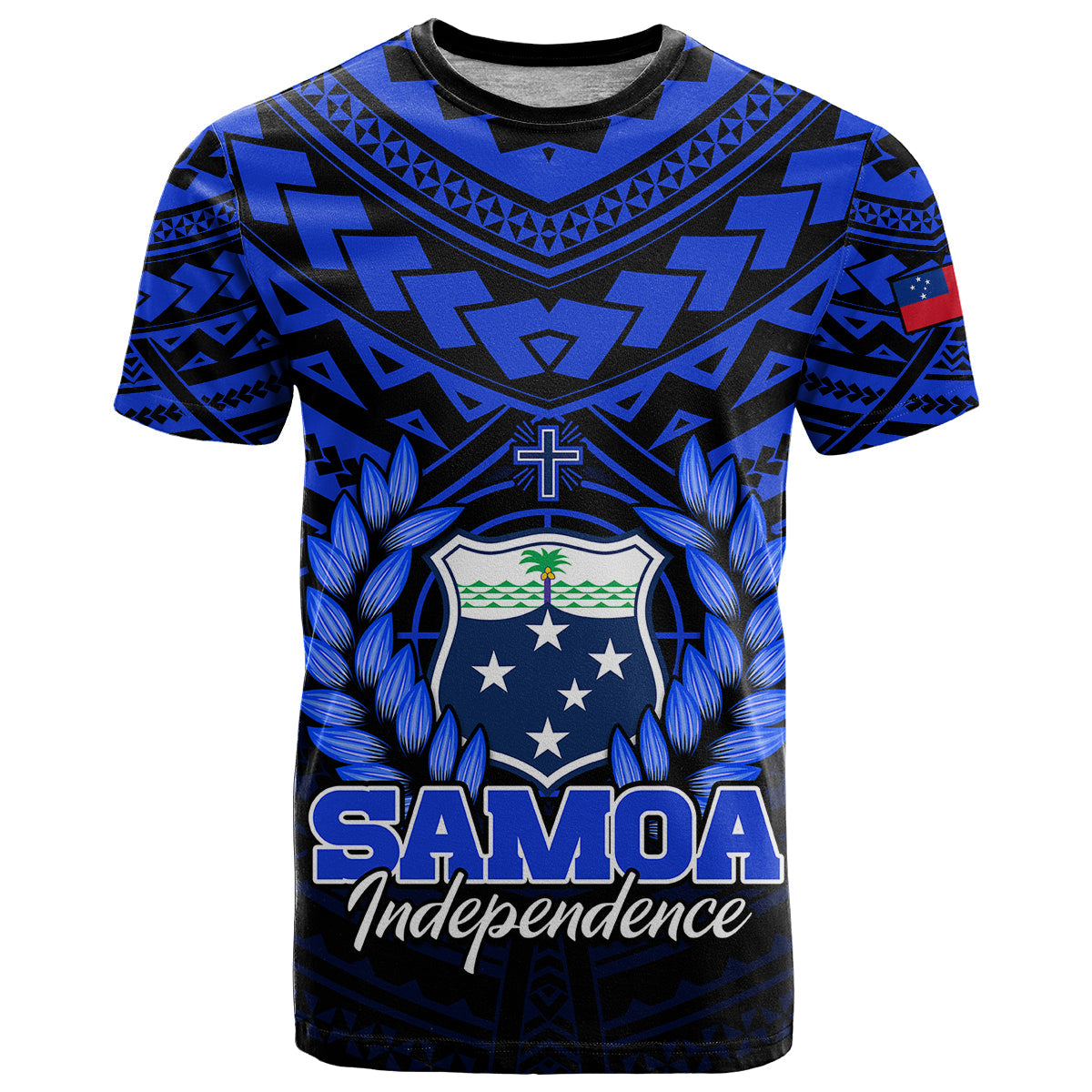Samoa Independence Day T Shirt Ulafa Polynesian Unique Blue No1