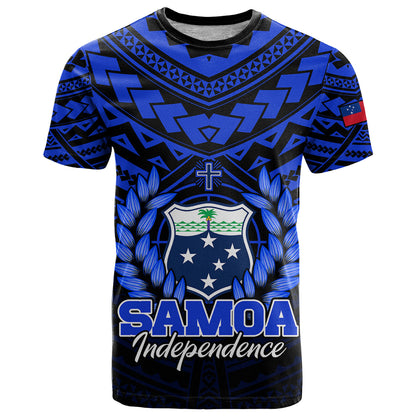 Samoa Independence Day T Shirt Ulafa Polynesian Unique Blue No1