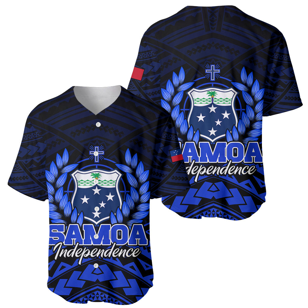 Samoa Independence Day Baseball Jersey Ulafa Polynesian Unique Blue No2