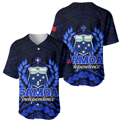 Samoa Independence Day Baseball Jersey Ulafa Polynesian Unique Blue No2