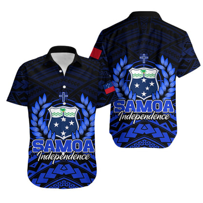 Samoa Independence Day Hawaiian Shirt Ulafa Polynesian Unique Blue No2