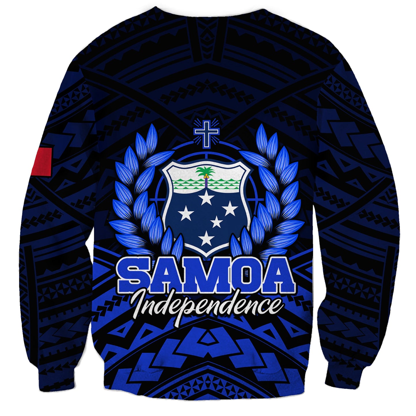 Samoa Independence Day Sweatshirt Ulafa Polynesian Unique Blue No2