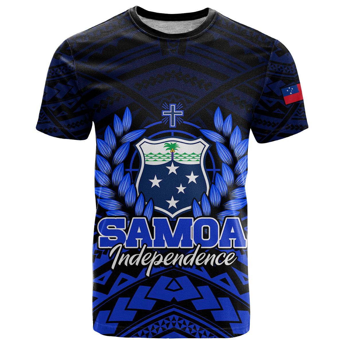 Samoa Independence Day T Shirt Ulafa Polynesian Unique Blue No2