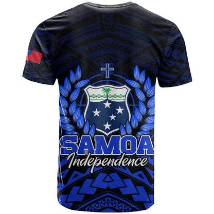 Samoa Independence Day T Shirt Ulafa Polynesian Unique Blue No2