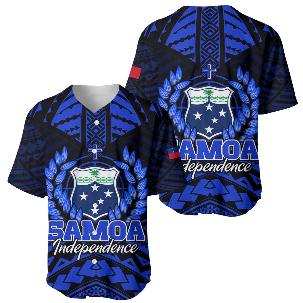 Samoa Independence Day Baseball Jersey Ulafa Polynesian Unique Blue No3