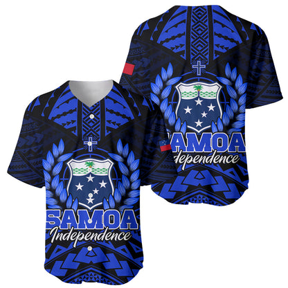Samoa Independence Day Baseball Jersey Ulafa Polynesian Unique Blue No3