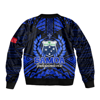 Samoa Independence Day Bomber Jacket Ulafa Polynesian Unique Blue No3
