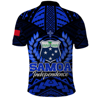 Samoa Independence Day Polo Shirt Ulafa Polynesian Unique Blue No3