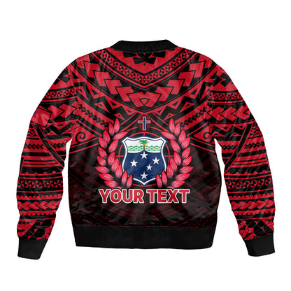 (Custom Personalised) Samoa Independence Day Bomber Jacket Ulafa Polynesian Unique Red No1