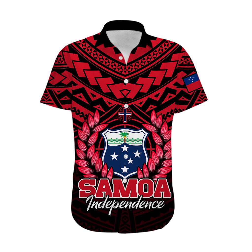 Custom Personalised Samoa Independence Day Hawaiian Shirt Ulafa Polynesian Unique Red No1