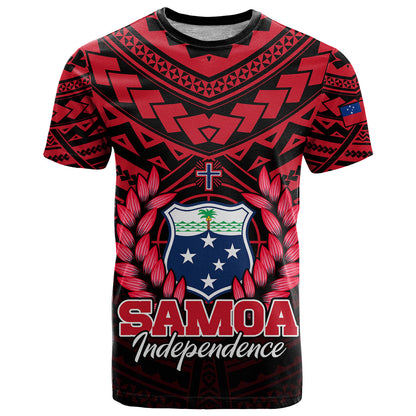 Custom Personalised Samoa Independence Day T Shirt Ulafa Polynesian Unique Red No1